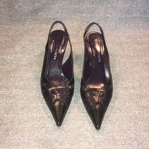 Donald J Pliner Black Slingback Kitten Heel Sz 7.5
